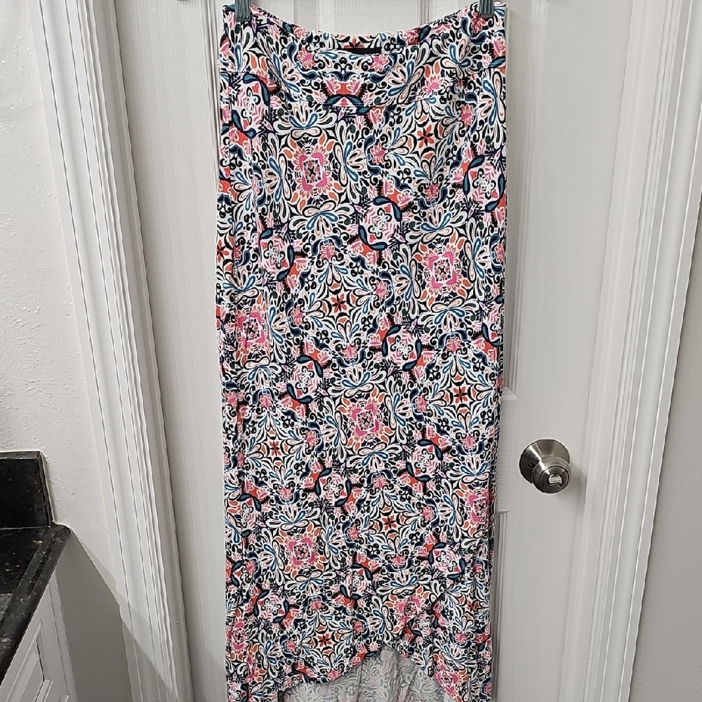 Cynthia Rowley High Low Skirt in Pink and Blue Floral